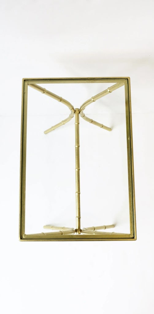 Brass and Glass Bamboo-Esque Side or End Table, Circa 1960s - 12