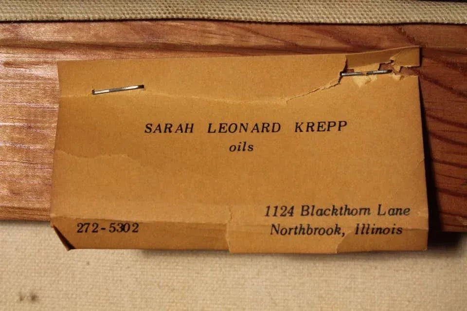 Sarah Leonard Krepp Large Mid-Century Modern Boats Painting - 5
