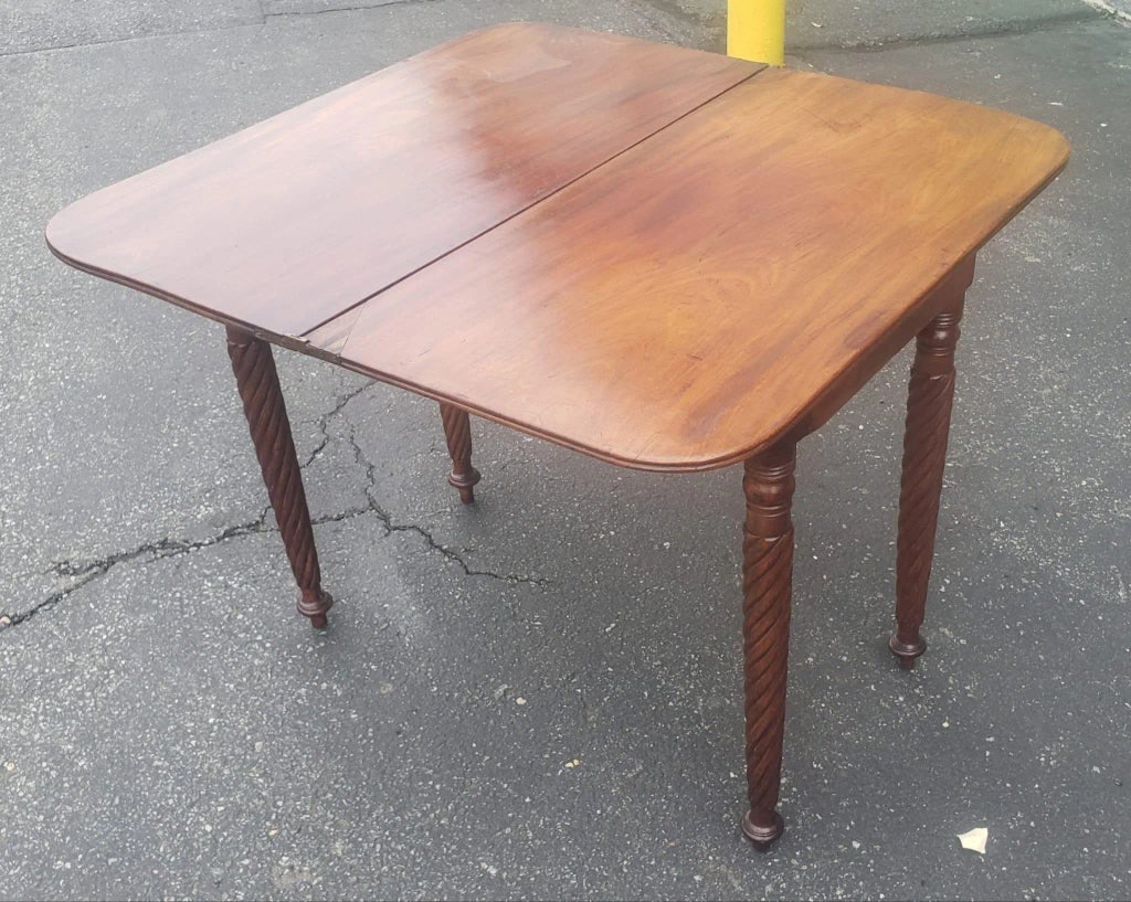 19th Century Empire Style Mahogany Fold-Top Game Table or Console Table - 10
