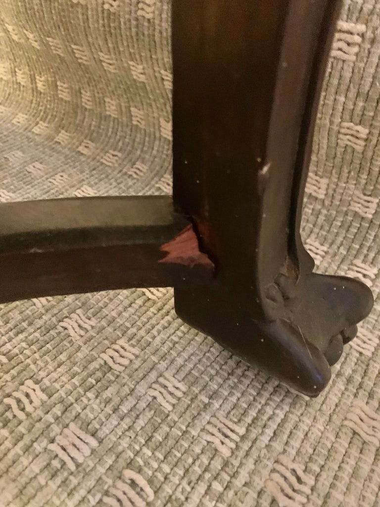 1920s Antique Chinese Carved Rosewood and Marble Table - 7