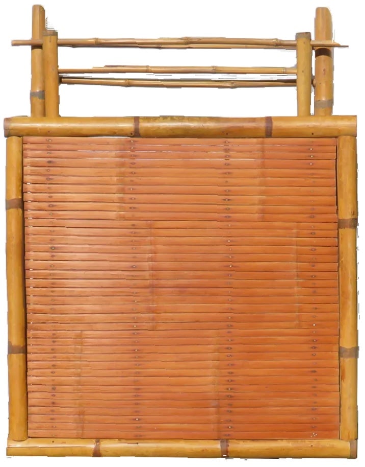 Boho Chic Midcentury Bamboo / Rattan Folding Table - 4