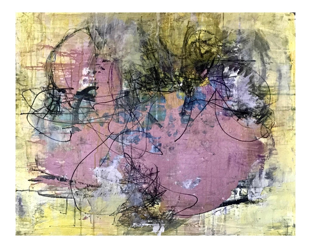 "Exhale" Abstract Mixed Media Painting: Mixed Media on gallery stretched canvas Condition: Imperfections: No Imperfections Origin: United States Materials & Techniques: Canvas, Mixed-Media Details: What type of item is it? Not Used Art
