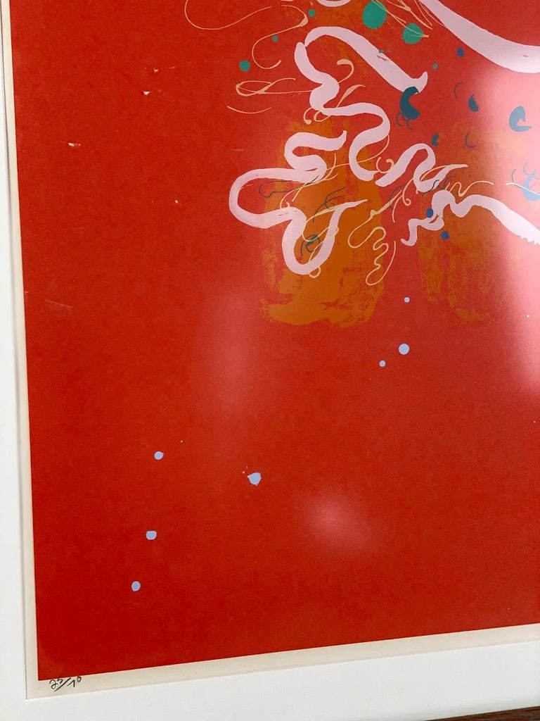 Mid-Century Abstract Axolotl Fish Lithograph Artwork by Robert Sargent - 8