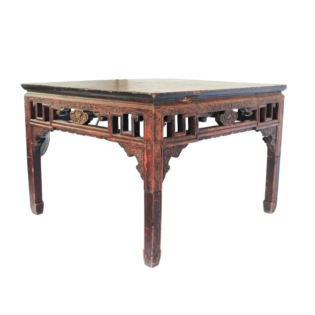 Antique Qing Dynasty Carved Chinese Center, Accent or Side Table - 2