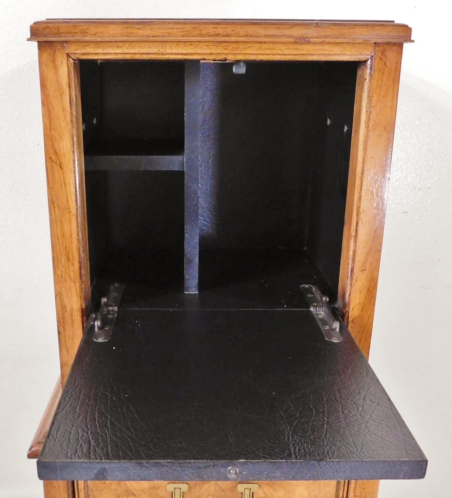 Vintage Mid Century Campaign Oak Wood Prayer Altar Storage Cabinet - 6