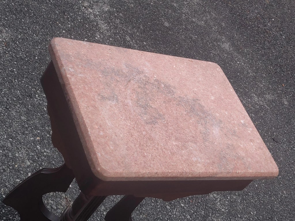 Antique Marble Top Parlor Table, Early 20th Century Side Table - 2