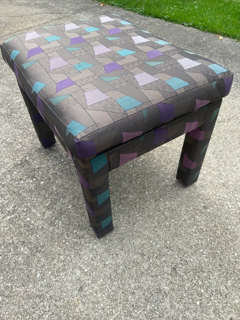 1970s Milo Baughman Style Parsons Post Modern Ottomans - a Pair - 2