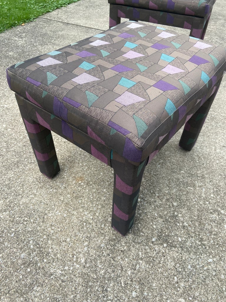 1970s Milo Baughman Style Parsons Post Modern Ottomans - a Pair - 7