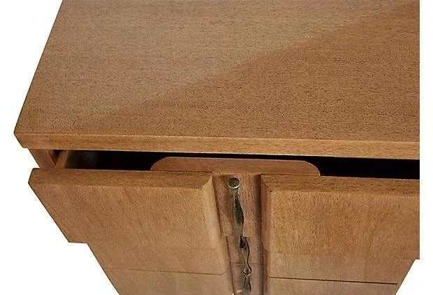 Modernist Wood & Brass Pulls Nightstand - 5