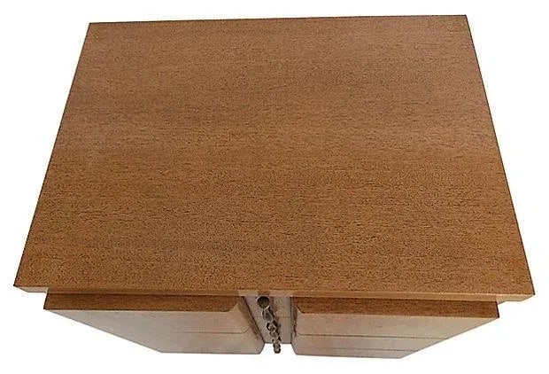 Modernist Wood & Brass Pulls Nightstand - 6