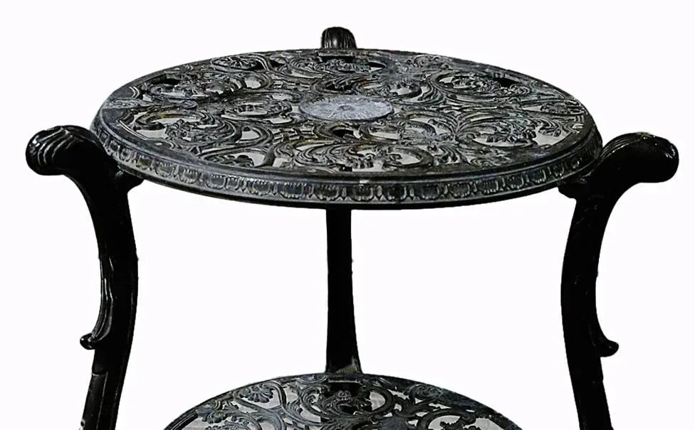 Round Iron Table - Vintage - Two Tiered - 3