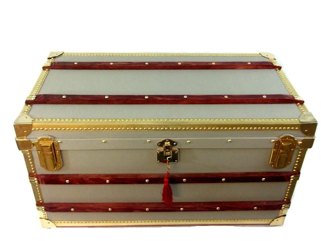 Custom Built Steamer Trunk With Brass Details - 2