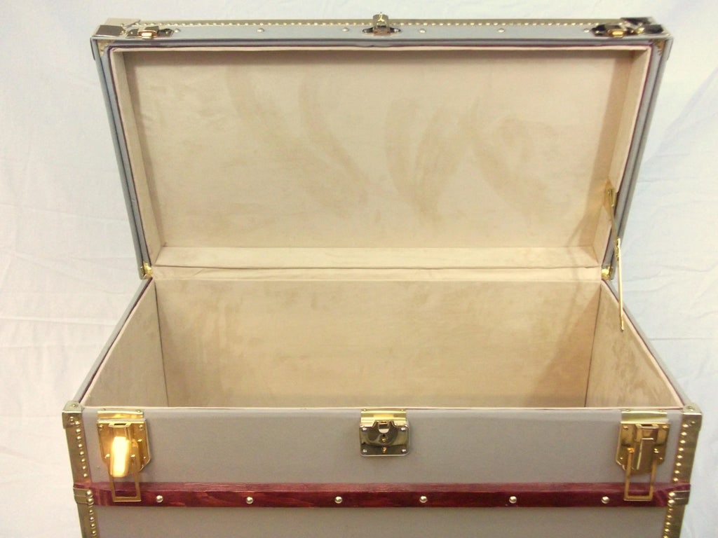 Custom Built Steamer Trunk With Brass Details - 4