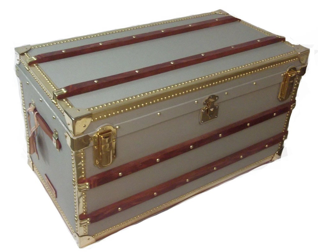 Custom Built Steamer Trunk With Brass Details - 7