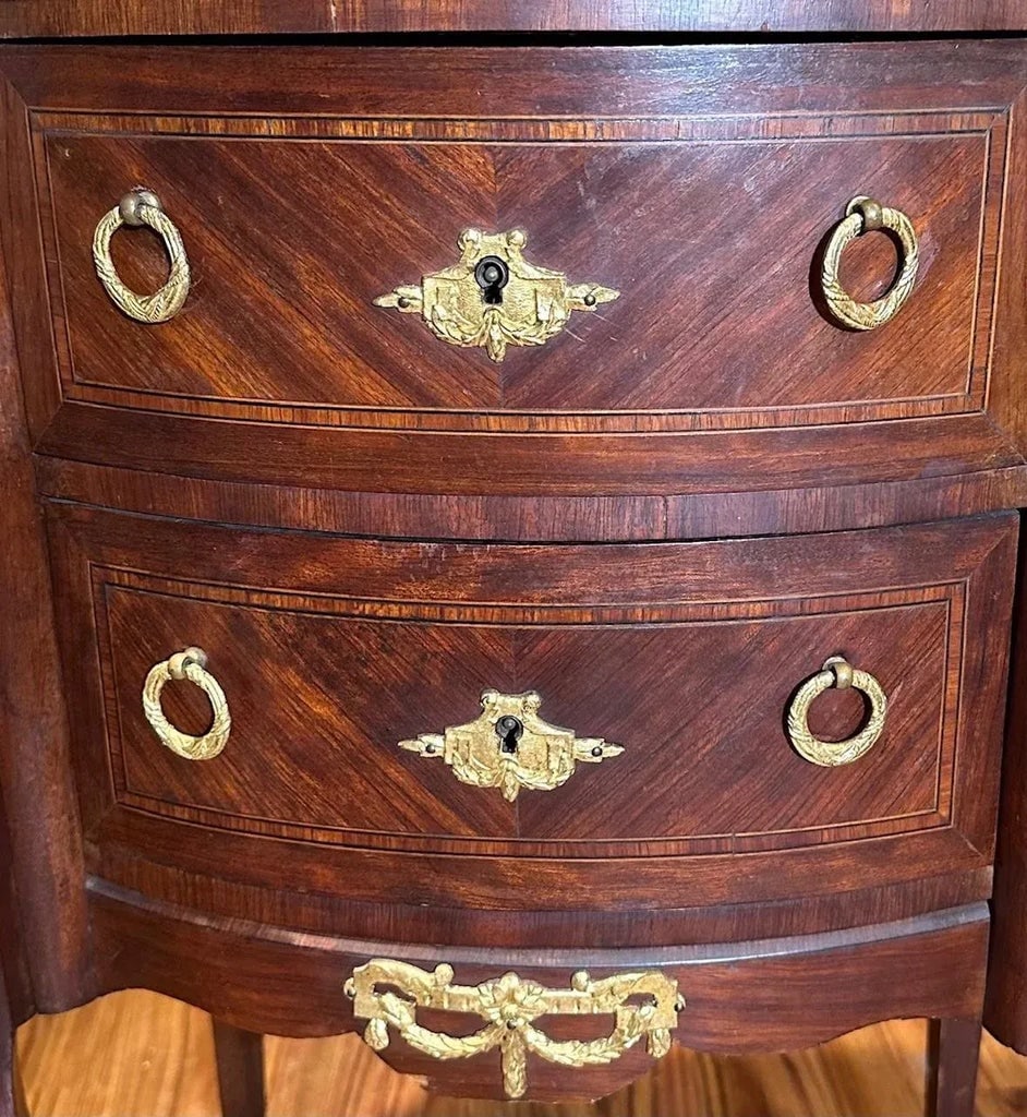 Late 19th Century Louis XVI Style Fruitwood Marquetry 2-Drawer Commode - 7