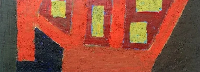 1960s Textured Oil Paint Abstract Nyc Artist Yellow Blue Orange - 2
