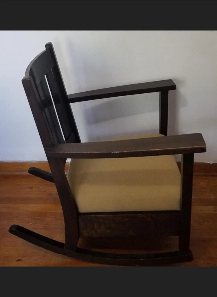 Late 19th Century Antique Mission Style Rocking Chair With Cushion - 7