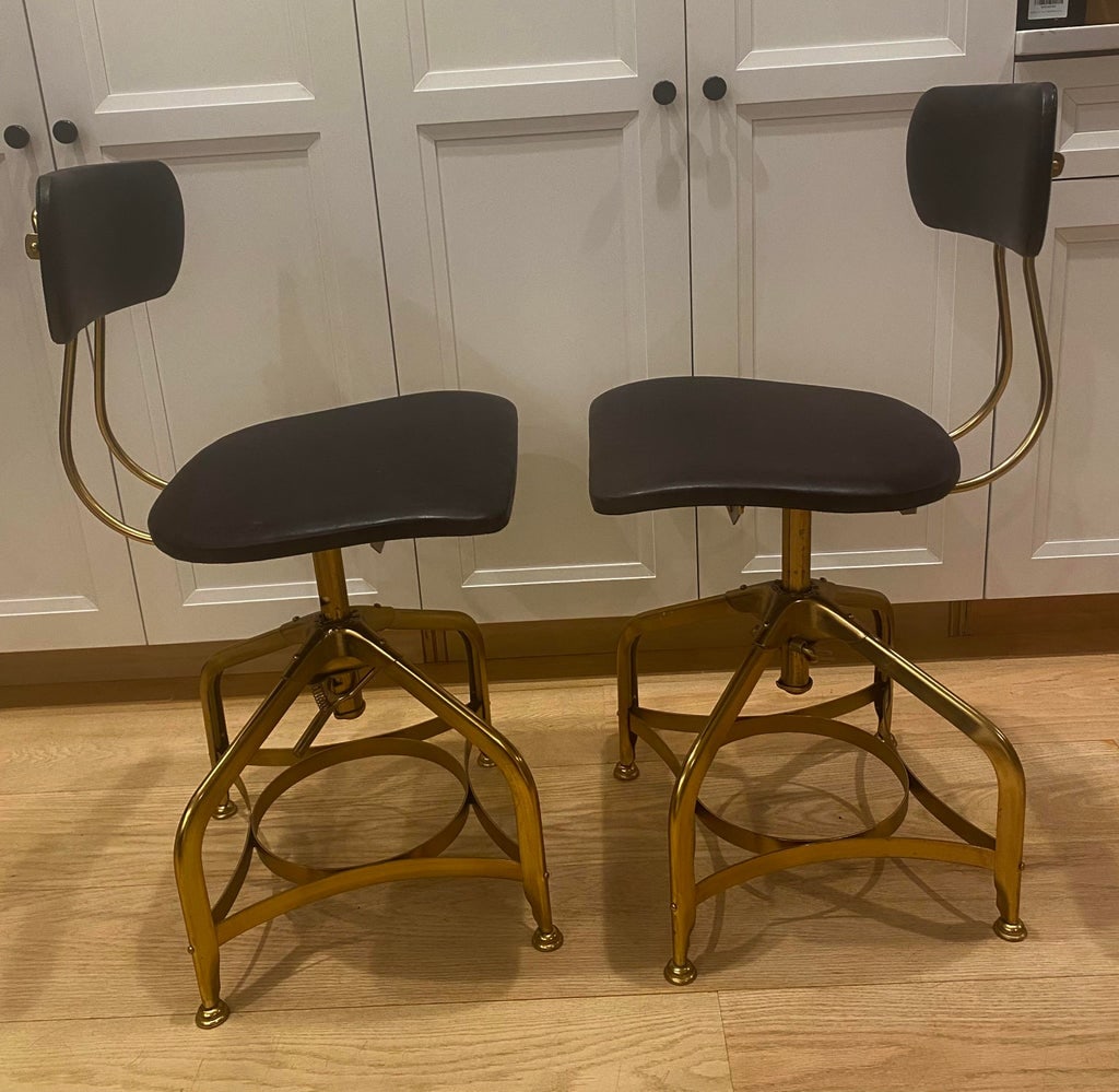 Restoration Hardware 1940's Style Vintage Toledo Bar Stools- Set of 2 - 2