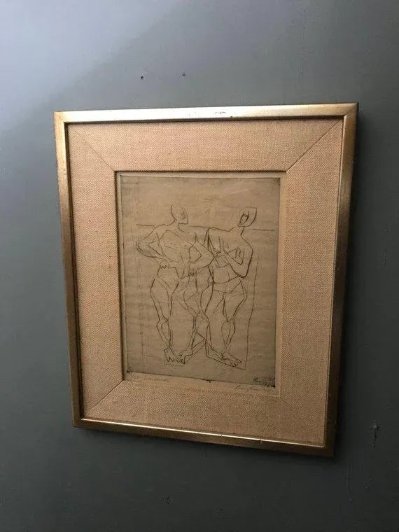 1948 Germany Abstract Figural Etchings by Eduard Bargheer - 7