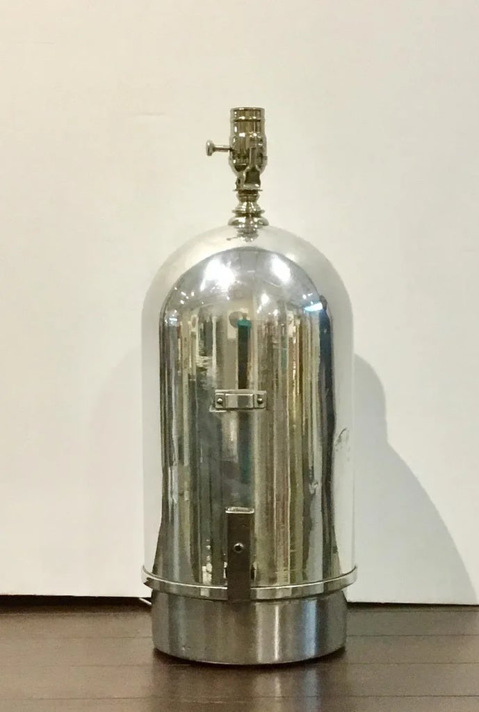 Custom Chrome Transit Surveyors Case Table Lamp - 5
