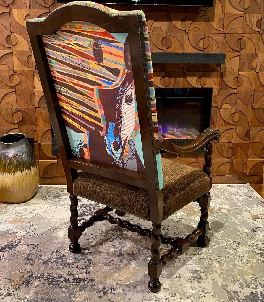 Late 19th Century Carved Barley Twist Equestrian Throne Chair - 7
