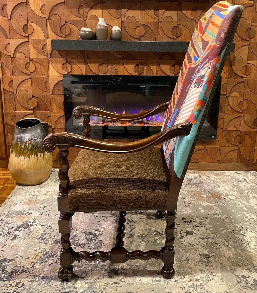 Late 19th Century Carved Barley Twist Equestrian Throne Chair - 8