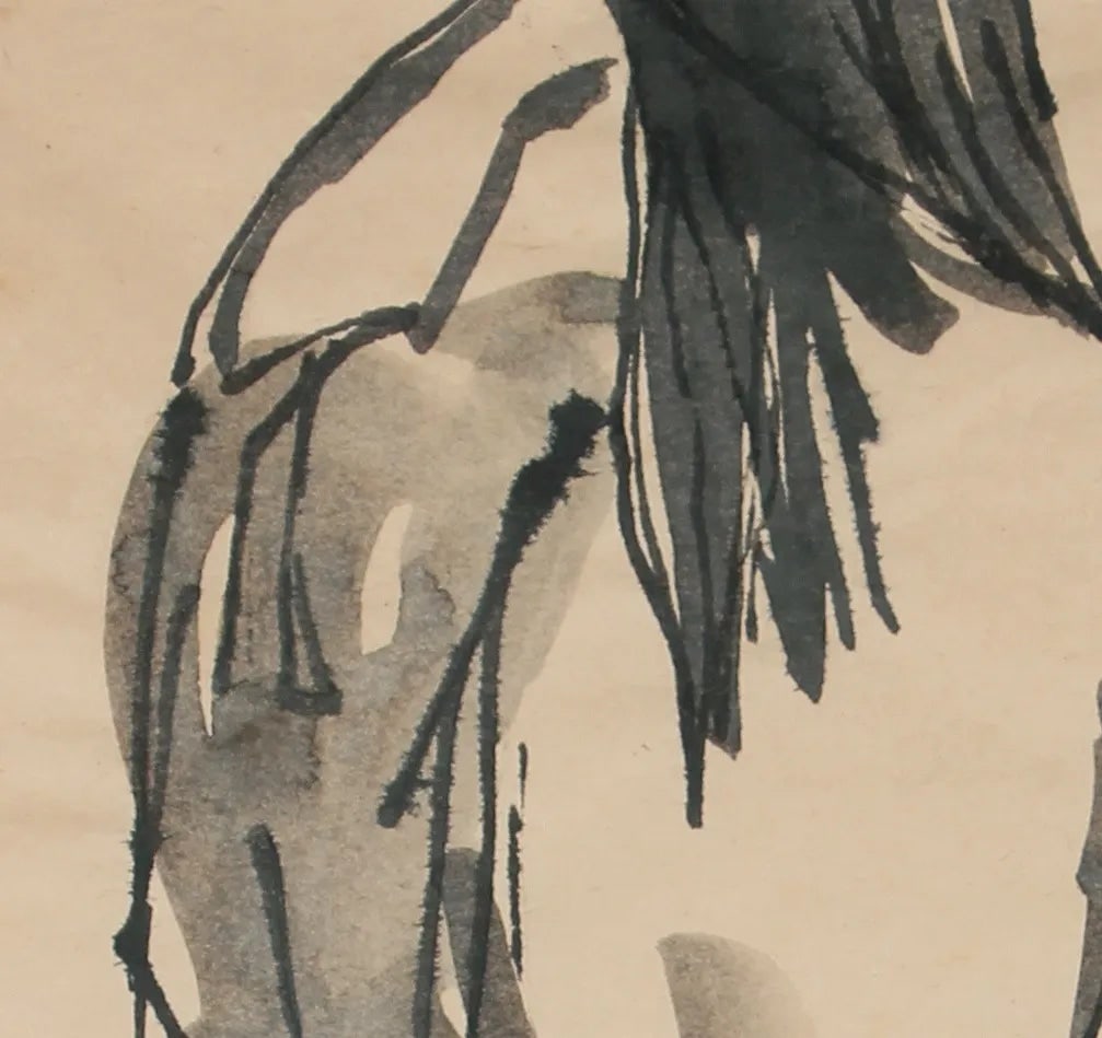 Draped Ink Wash Nude by R. Matteson - 2