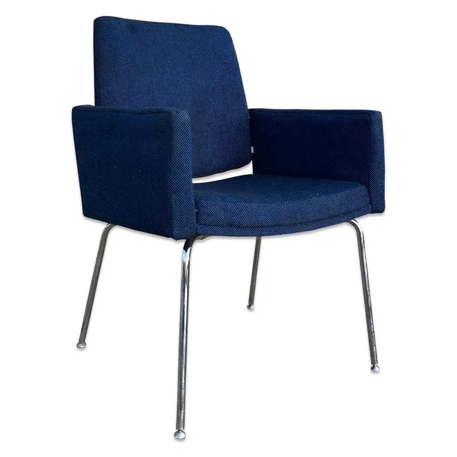 Mid Century Modern j.g Furniture Blue Accent Chair - 2