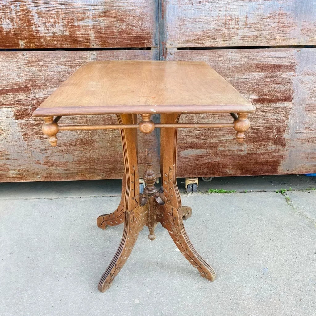 Antique Eastlake Walnut Side Table - 2