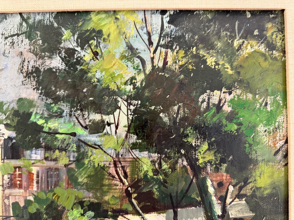 Mid-Century Expressionist Painting of Paris Featuring a Bridge Over Rriver Seine (Framed) - By Artis - 7