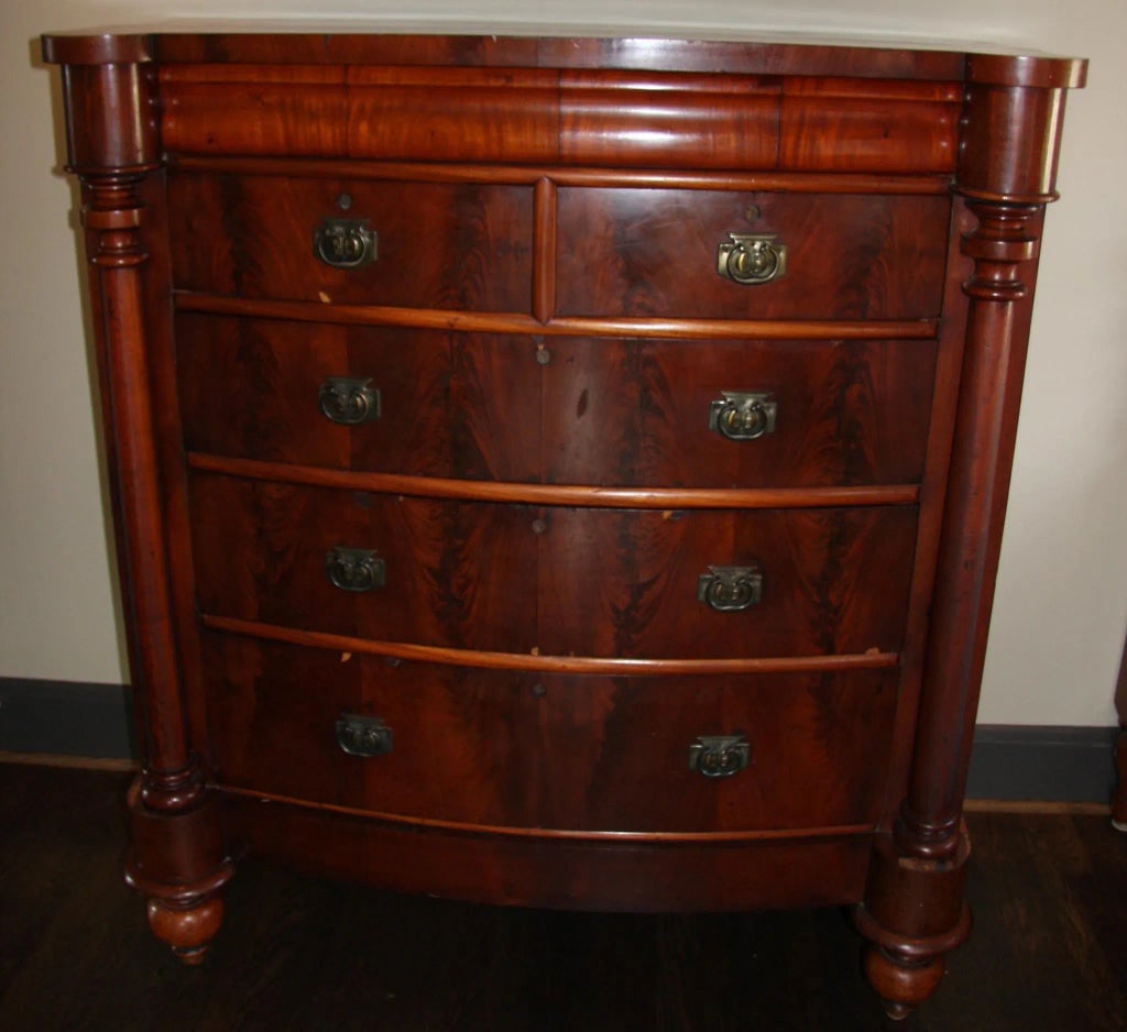 Vintage Empire Bow Front Chest of Drawers - 2