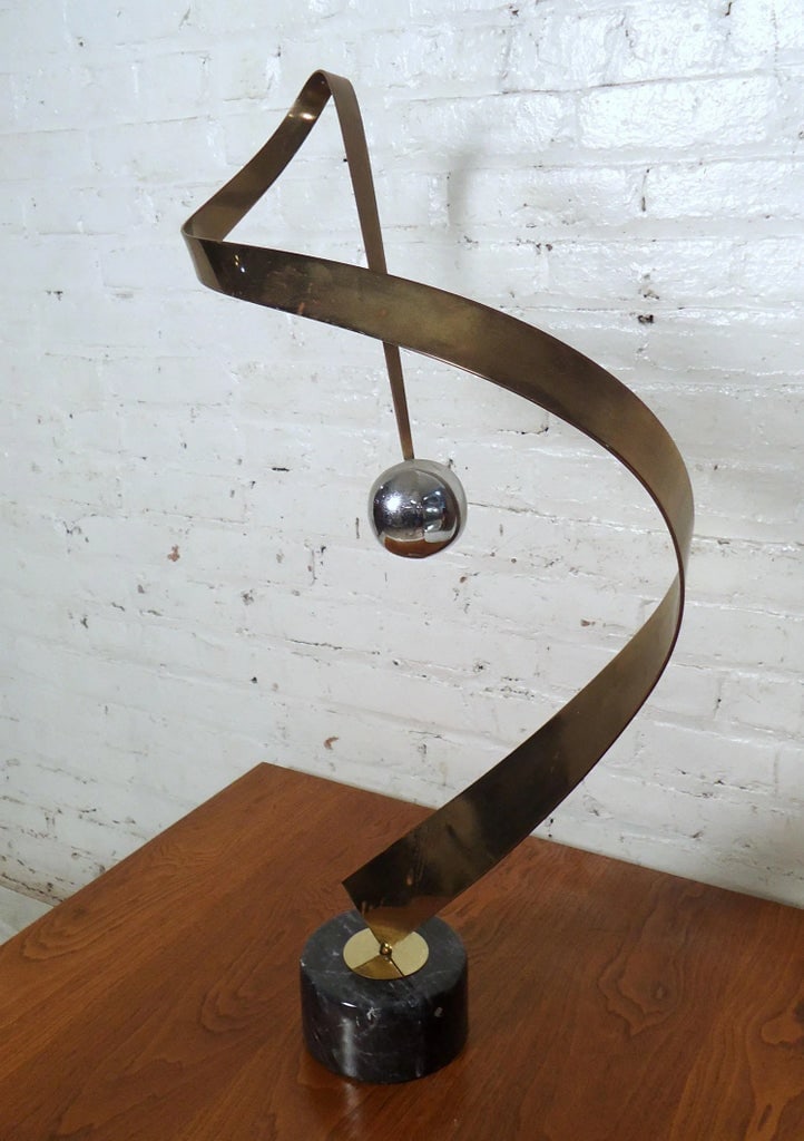Curtis Jere Abstract Chrome & Brass Ribbon Sculpture - 2