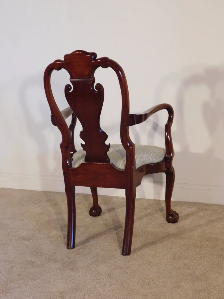 Kindel Winterthur Queen Anne Mahogany Cherry Shell Carved Arm Chair #2 - 3