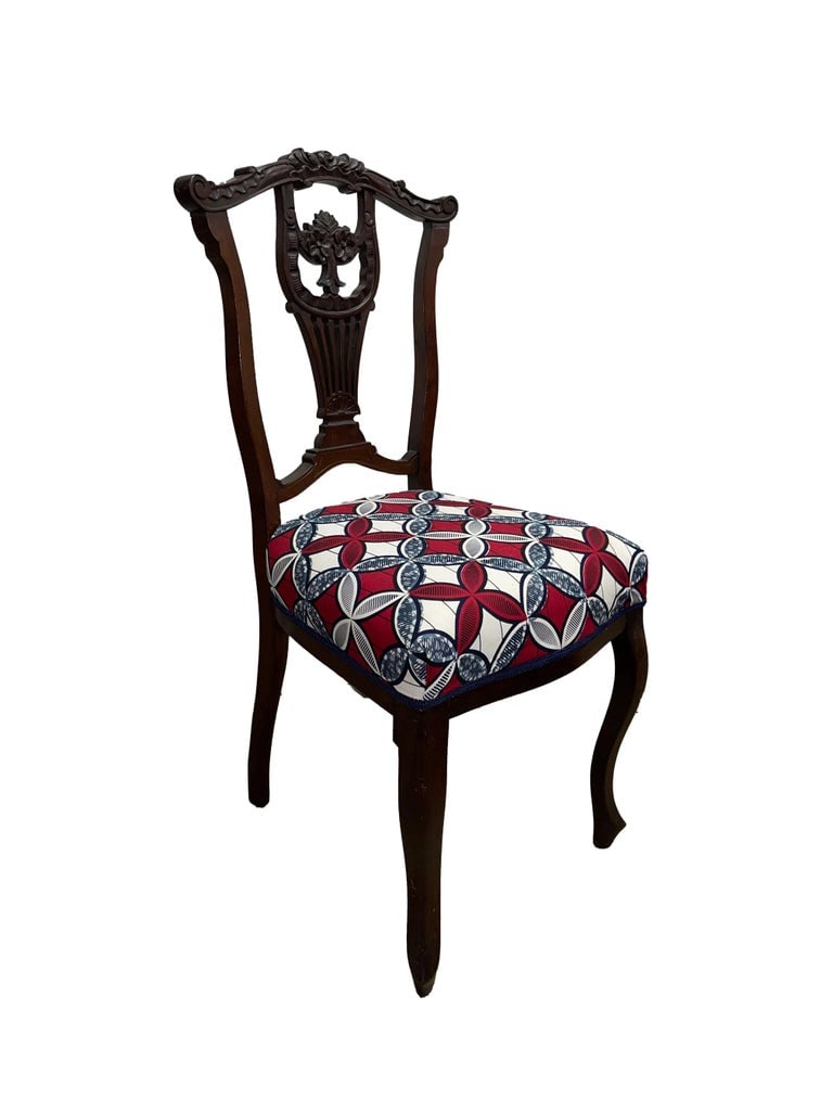 Early 20th Century Tribal Upholstered Edwardian Chairs - a Pair - 7