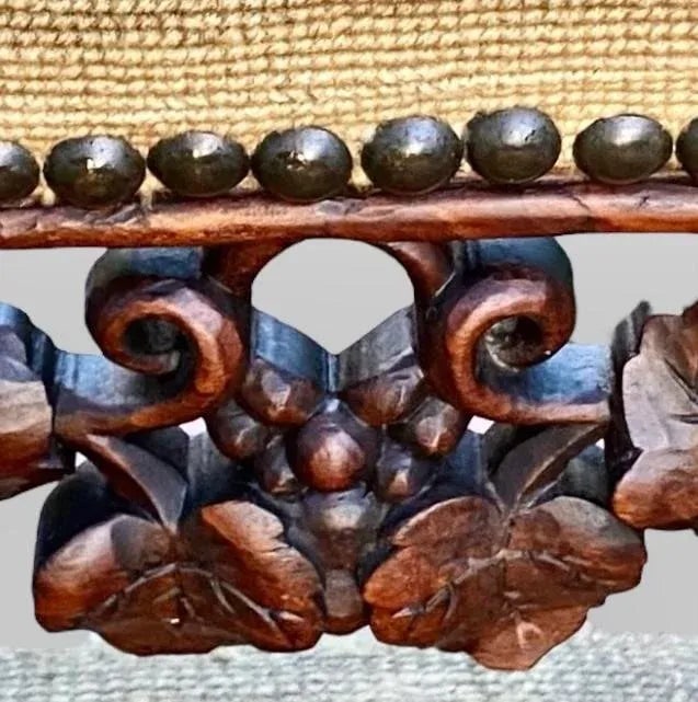Late 19th Century Antique French Carved Walnut Side Chair With Needlepoint Upholstery - 8