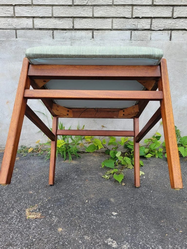 Pair of Mid 20th Century Teakwood Side Chairs with New Upholstery - 8