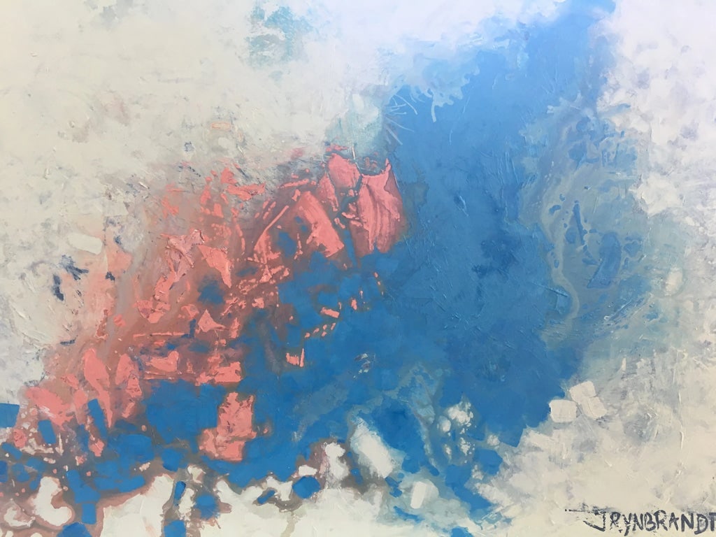 "Estuaries" Original Abstract Painting: This is a signature piece. I began to move from my own "interpretive realism" further into a kind of accidental "abstract representational" art about two years ago. It took me nearly a year to find