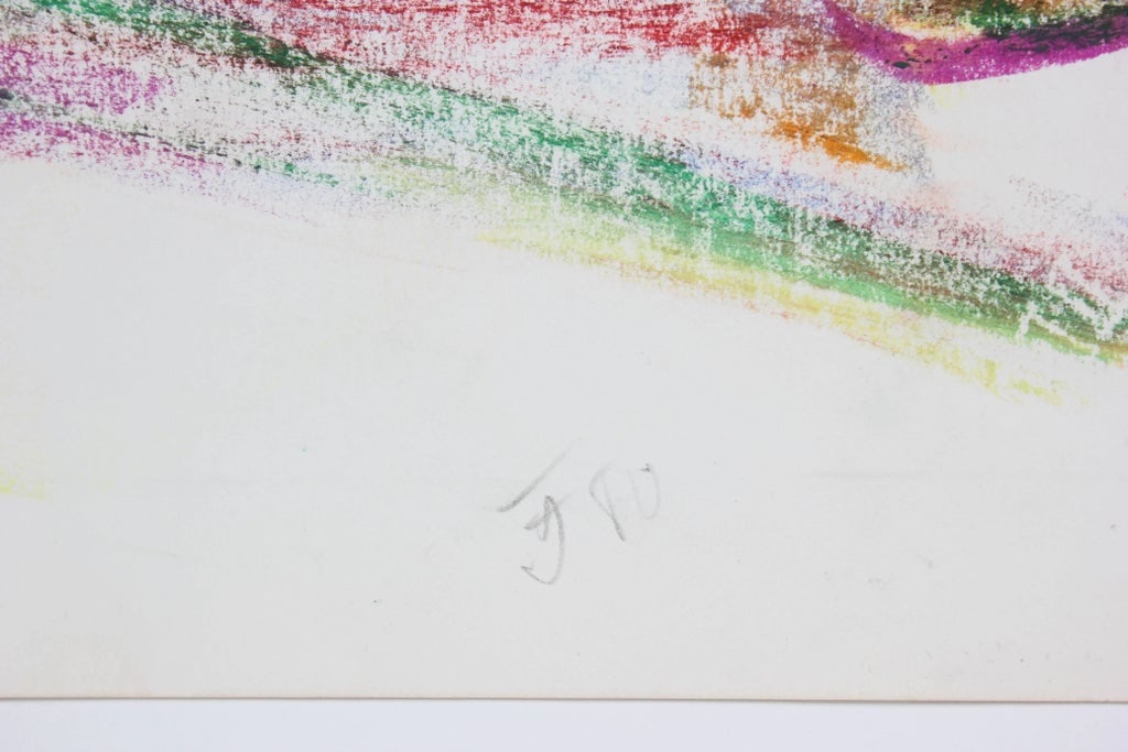 Jack Freeman Colorful Expressionist Abstracted Figure in Wax Crayon, 1980 1980 - 5