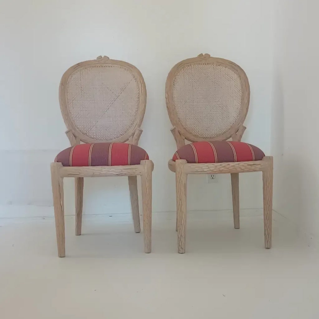 1990s Vintage Carved Wood Side Chairs - Set of 2 - 2