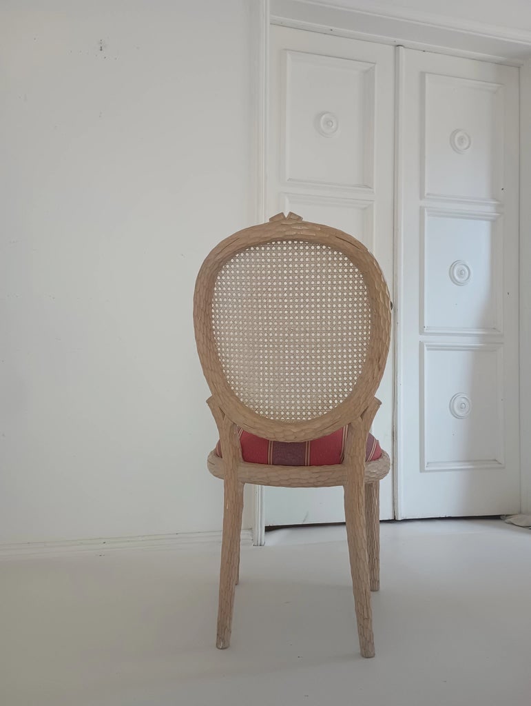 1990s Vintage Carved Wood Side Chairs - Set of 2 - 7
