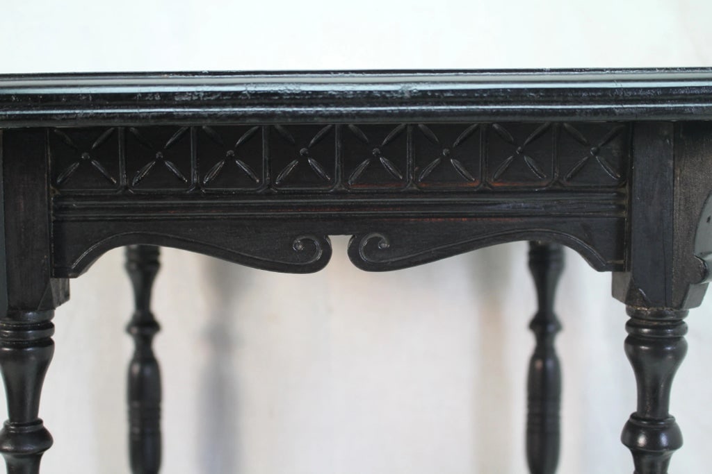 Antique Late Victorian 19th Century Eastlake Three-Tier Ebony Table - 7