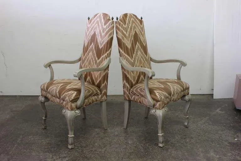 Pair of Ikat Regency Armchairs - 2