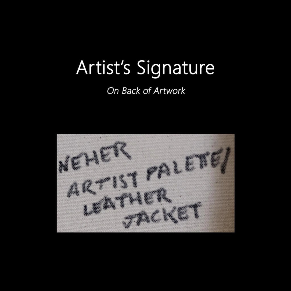 Original Acrylic Painting on Canvas "Artist Palette/ Leather Jacket" Original Artwork by Brandon Neh - 9