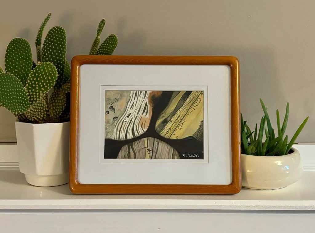 Original Watercolor Painting Framed and Signed - Rock Collection - 2