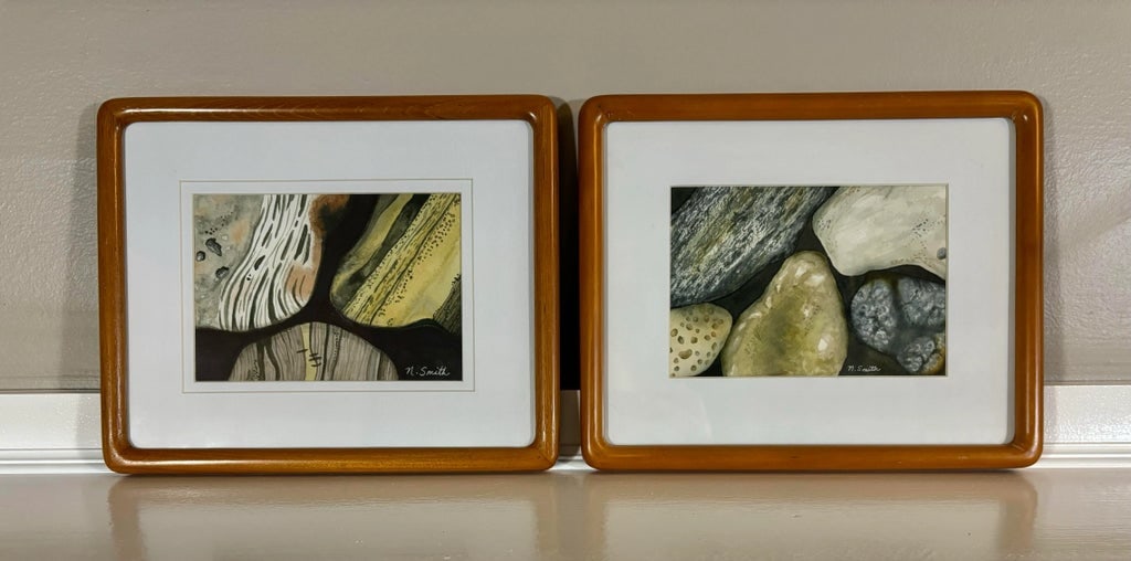 Original Watercolor Painting Framed and Signed - Rock Collection - 7