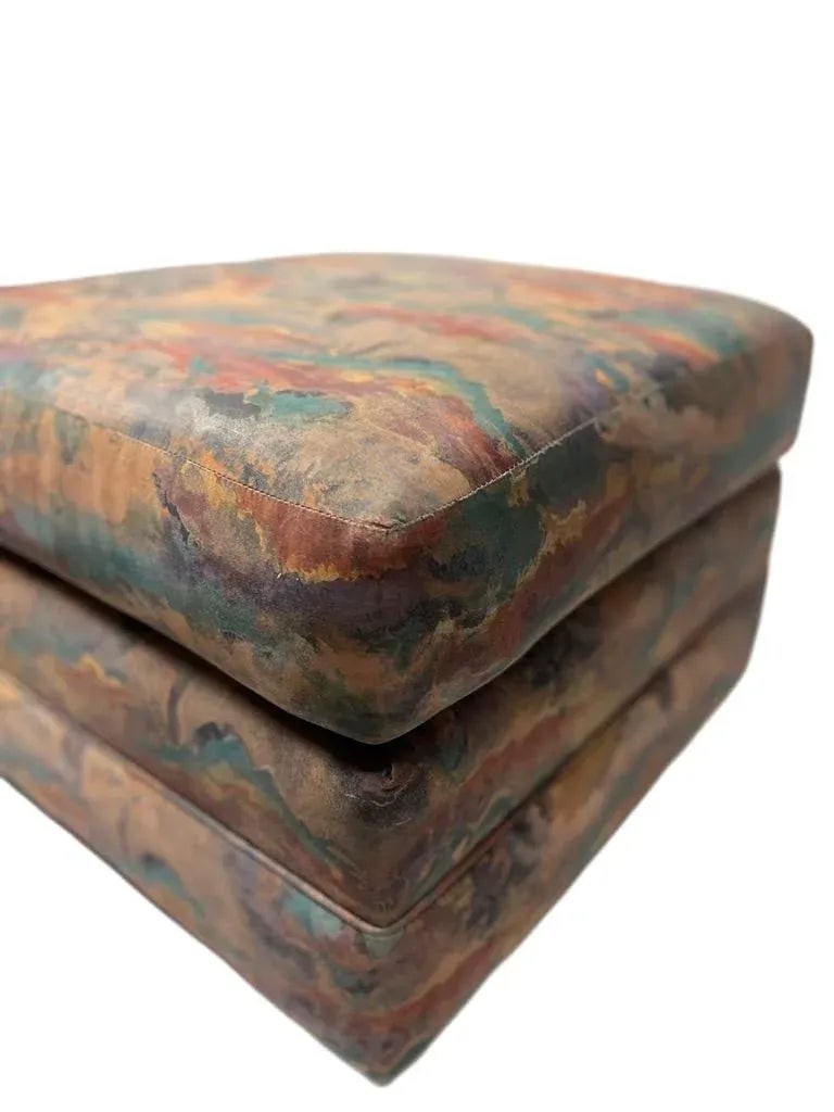 Pair of 80s Postmodern Pouf Upholstered Ottomans - 7