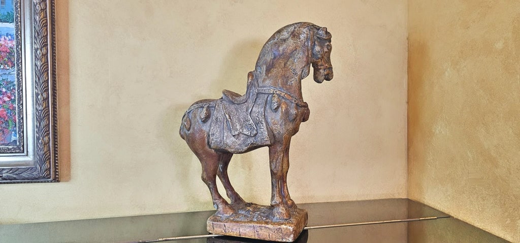 Attila Tivadar's Cast Stone Horse Sculpture, Original Repro of the Artist Marked #An1 - 7