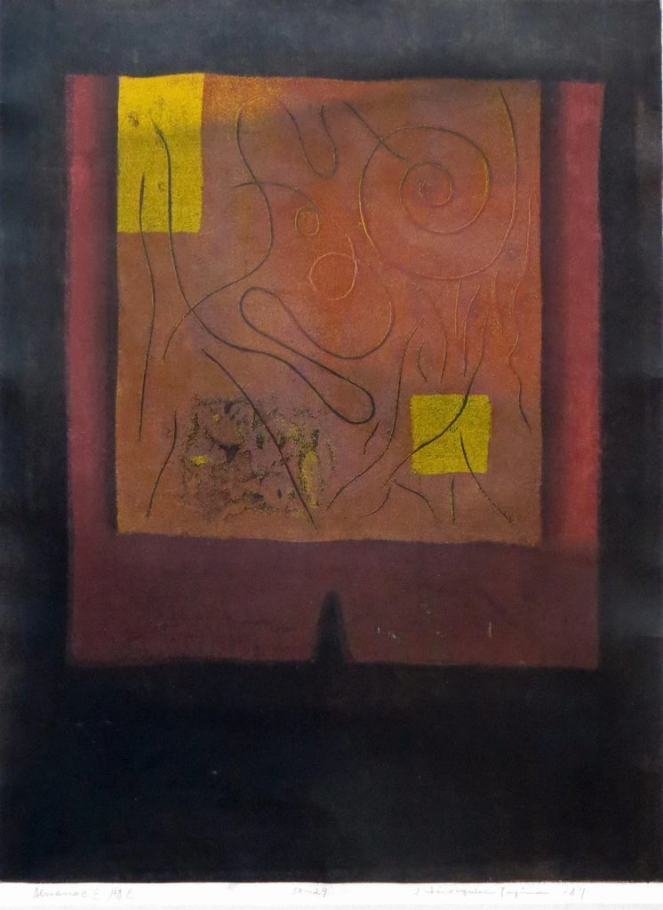 Hiroyuki Tajima Abstract Japanese Woodblock Print "Almanac E" - 2