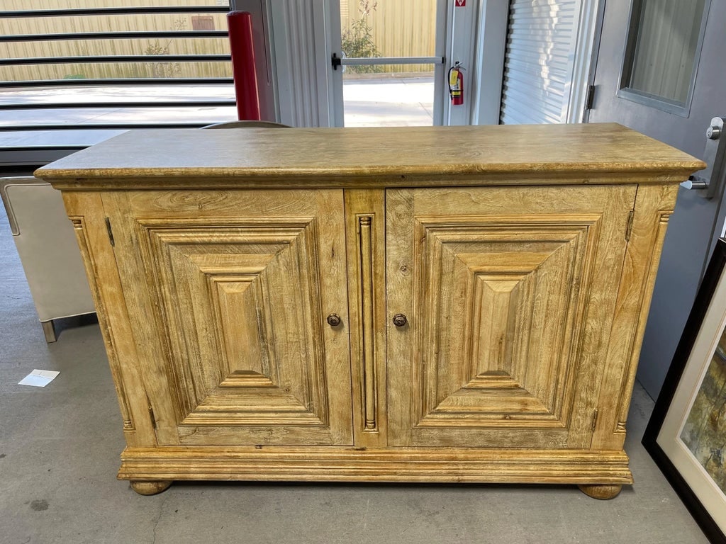 Yellow Washed Pine Two-Door Color Console or Credenza, 21st Century - 2