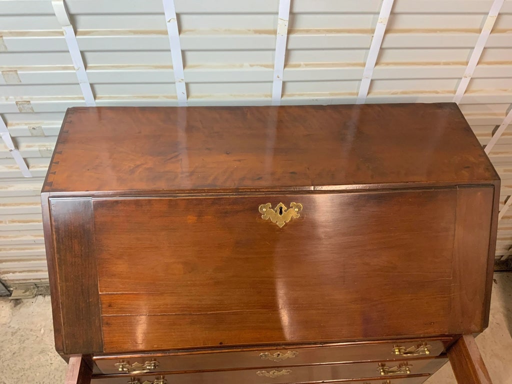 Cherry Chippendale Slant Front Desk - 2